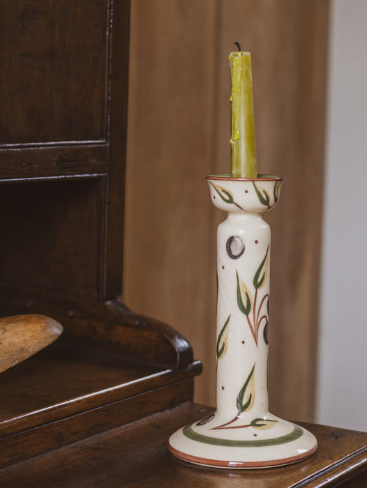 Vintage Hand-Painted Ceramic Candlestick - Zimbabwe 2003