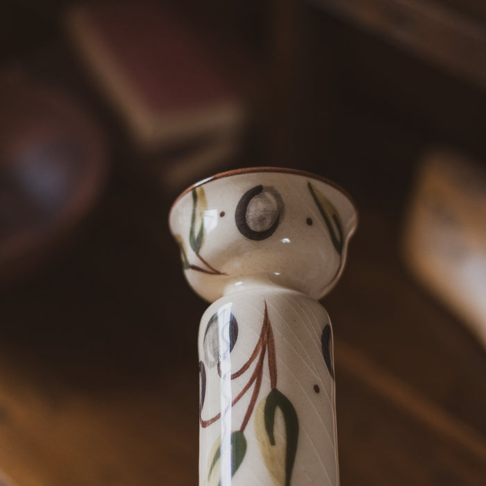 Vintage Hand-Painted Ceramic Candlestick - Zimbabwe 2003