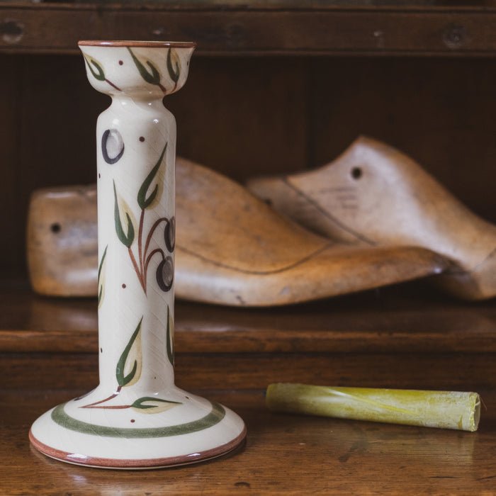 Vintage Hand-Painted Ceramic Candlestick - Zimbabwe 2003