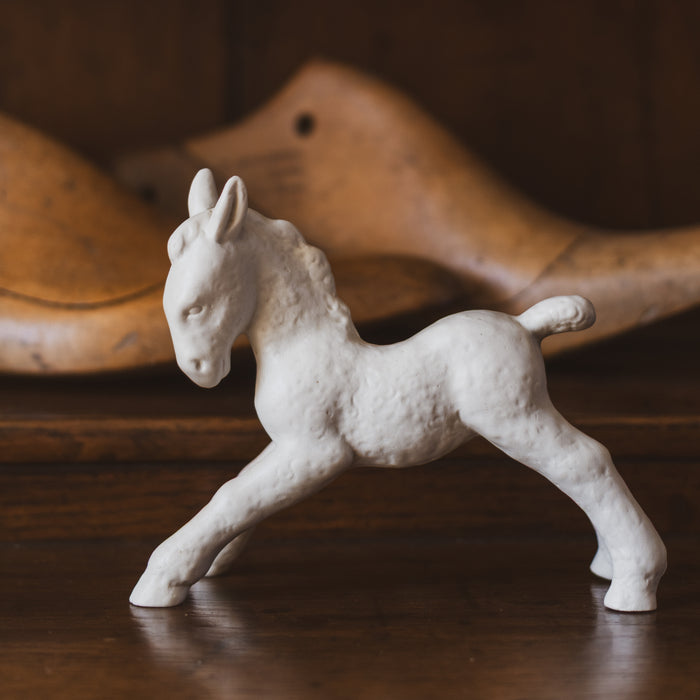 Vintage German White Porcelain Horse Foal Figurine by Schaubach Kunst - 1960s