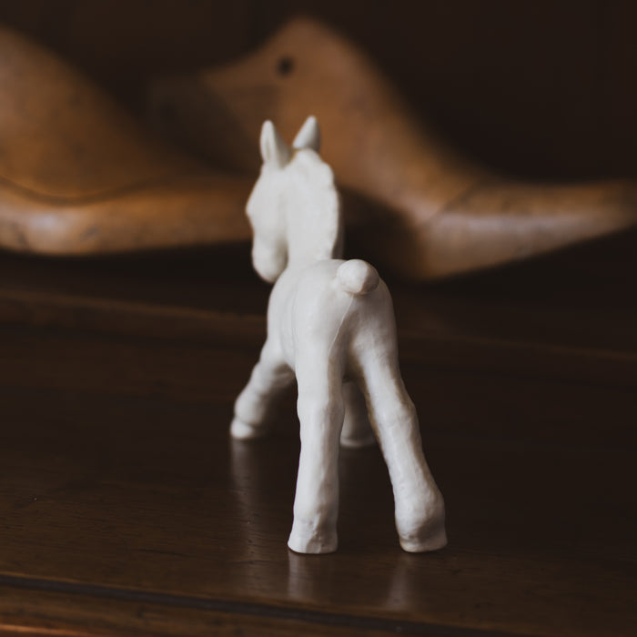Vintage German White Porcelain Horse Foal Figurine by Schaubach Kunst - 1960s