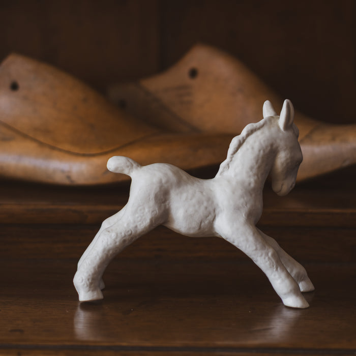 Vintage German White Porcelain Horse Foal Figurine by Schaubach Kunst - 1960s
