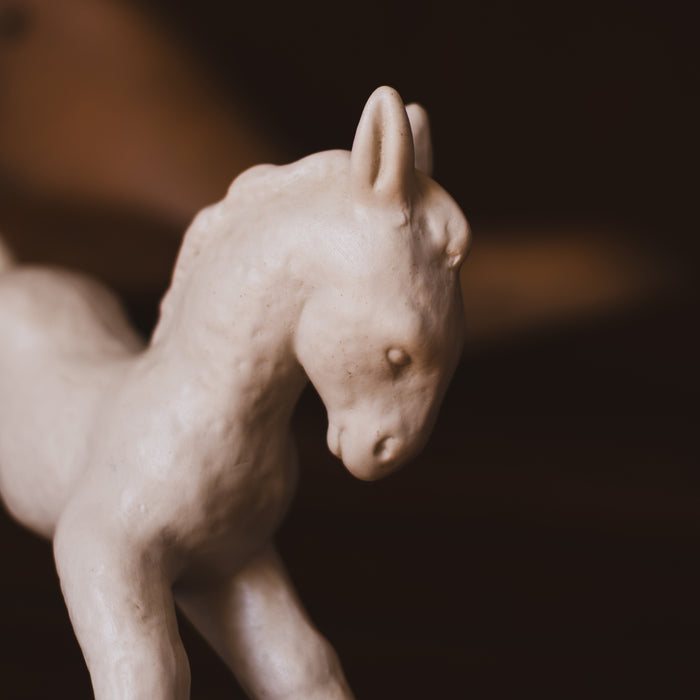 Vintage German White Porcelain Horse Foal Figurine by Schaubach Kunst - 1960s