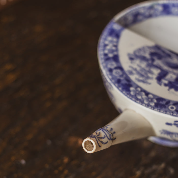 Antique Spode Feeding Cup - Blue & White "Tower" Pattern - Mid 19th Century