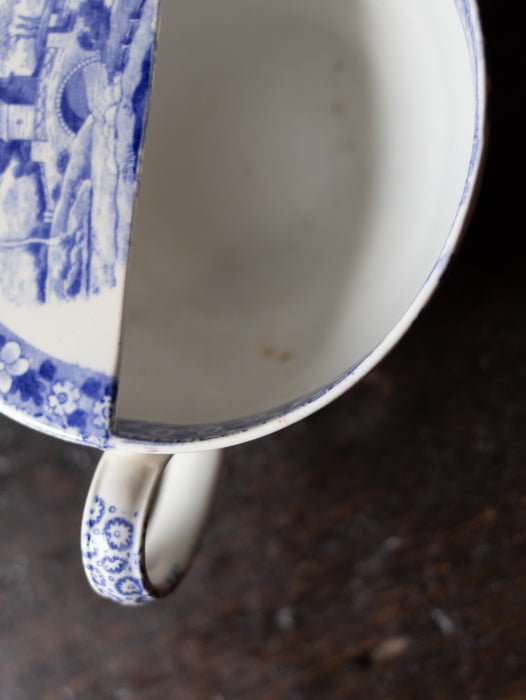 Antique Spode Feeding Cup - Blue & White "Tower" Pattern - Mid 19th Century