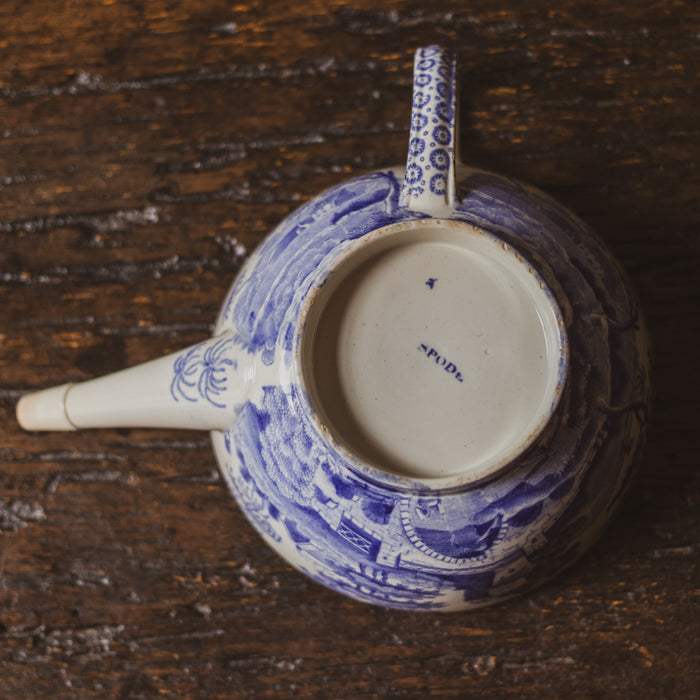 Antique Spode Feeding Cup - Blue & White "Tower" Pattern - Mid 19th Century