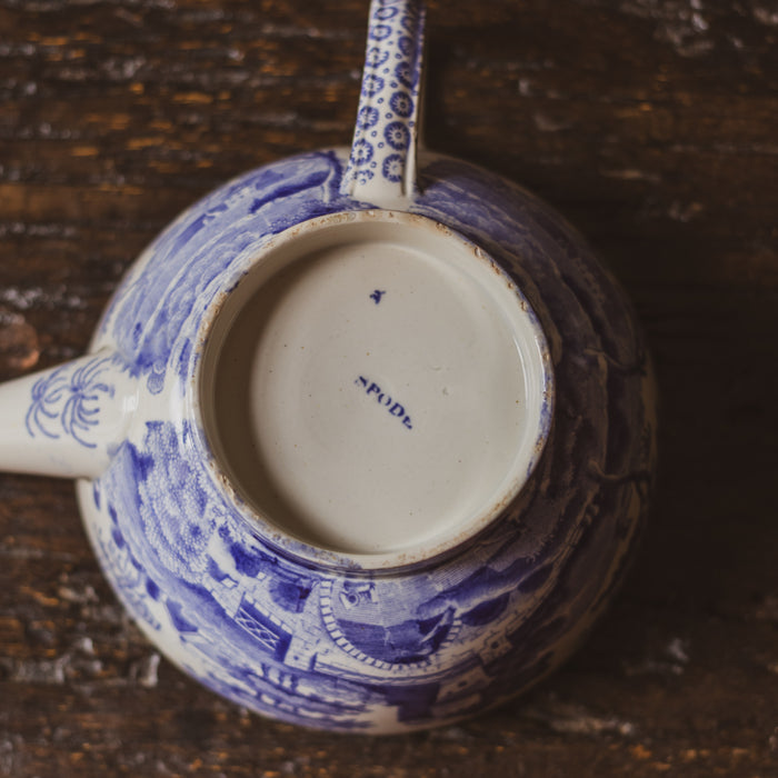 Antique Spode Feeding Cup - Blue & White "Tower" Pattern - Mid 19th Century