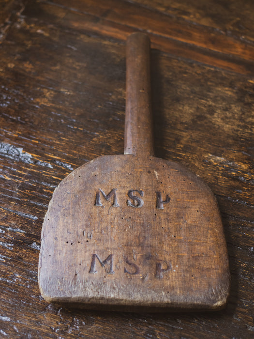 Antique Washing Paddle with Initials "M.S.P" - Late 19th Century