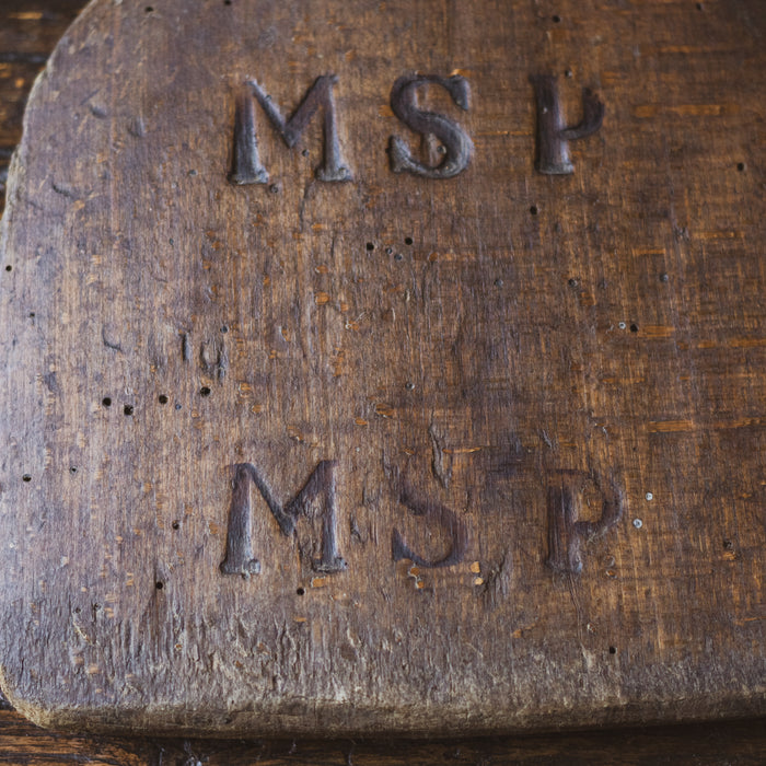 Antique Washing Paddle with Initials "M.S.P" - Late 19th Century