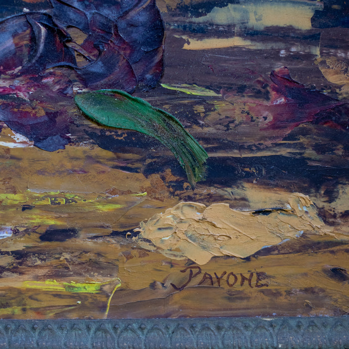Large Antique French Floral Still Life Oil Painting on Board - Pierre Pavone, Early 20th Century