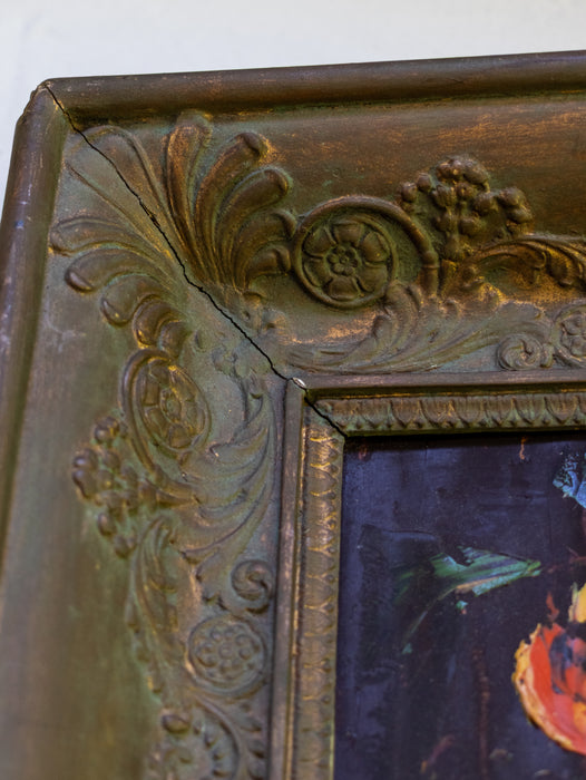 Large Antique French Floral Still Life Oil Painting on Board - Pierre Pavone, Early 20th Century