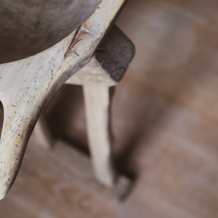 Rustic Dough Bowl & Stand
