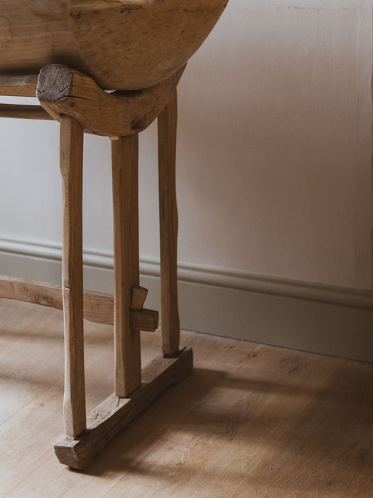 Rustic Dough Bowl & Stand