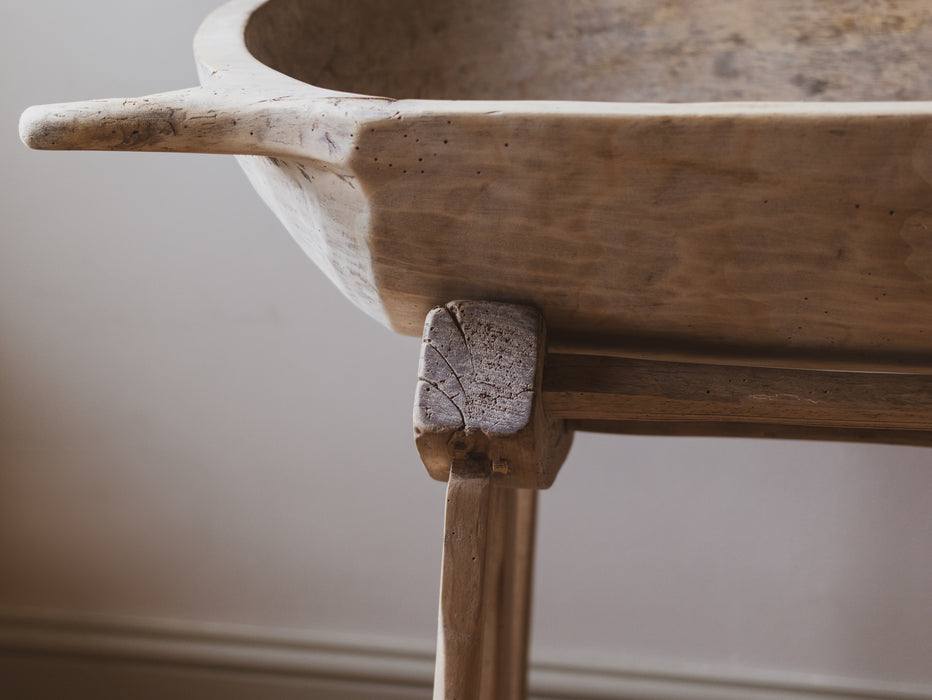 Rustic Dough Bowl & Stand