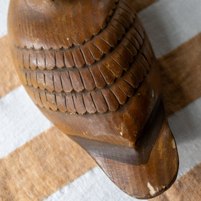 Vintage Decoy Duck - Solid Wood Hand-Carved