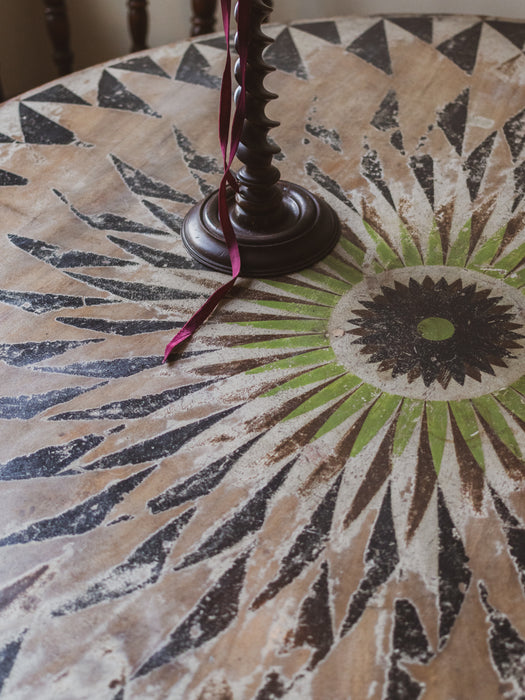 Antique Victorian Folk-Art Painted Tilt-Top Breakfast Table