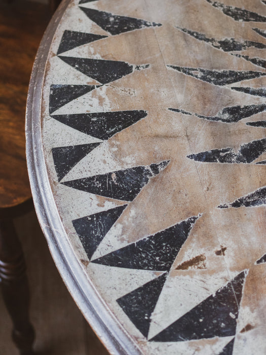 Antique Victorian Folk-Art Painted Tilt-Top Breakfast Table