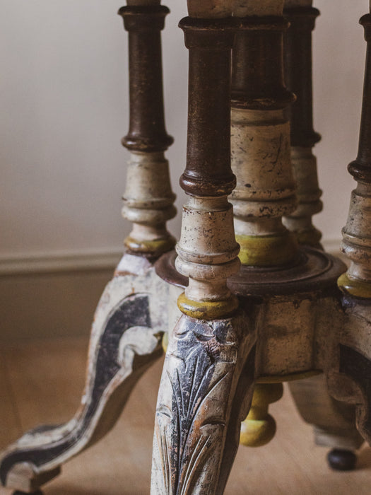 Antique Victorian Folk-Art Painted Tilt-Top Breakfast Table