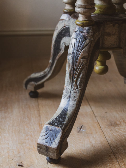 Antique Victorian Folk-Art Painted Tilt-Top Breakfast Table