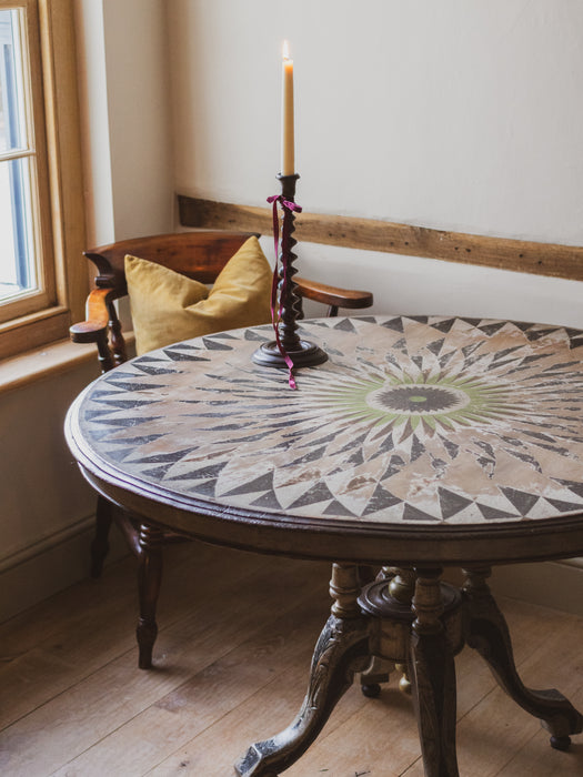 Antique Victorian Folk-Art Painted Tilt-Top Breakfast Table