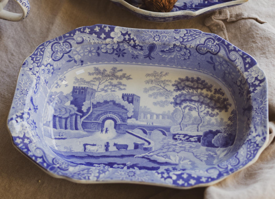 19th Century Spode Blue & White Rectangular Serving Dish