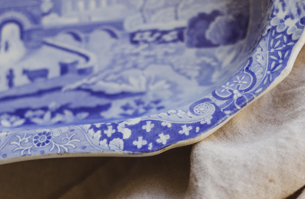 19th Century Spode Blue & White Rectangular Serving Dish