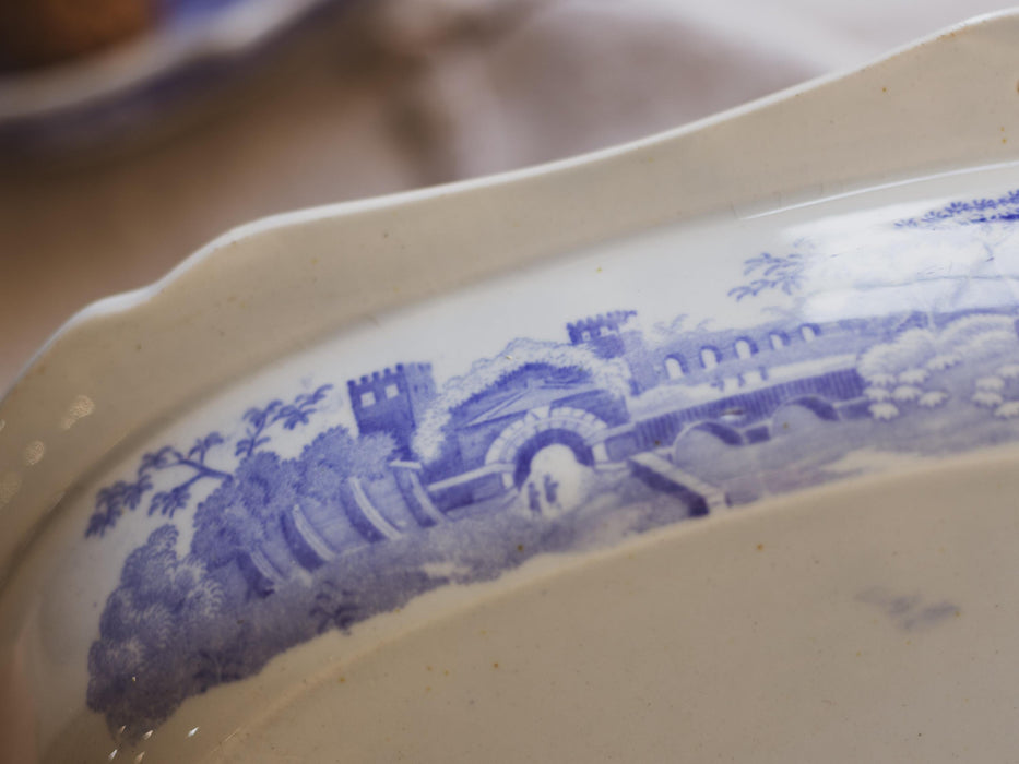 19th Century Spode Blue & White Rectangular Serving Dish