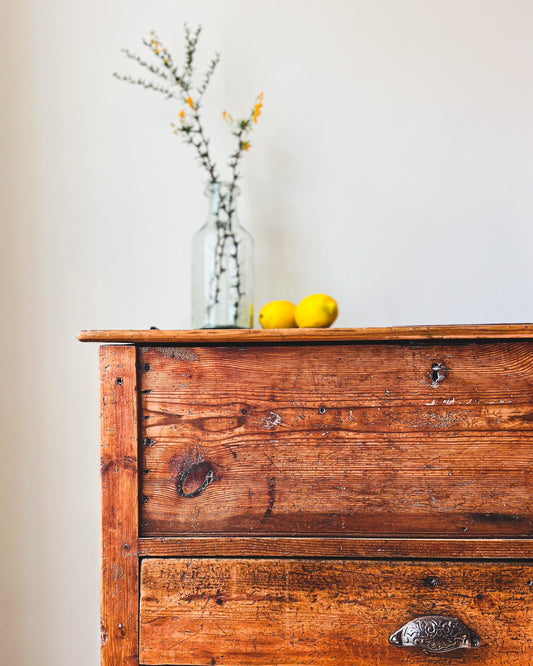 Antique Pine Clerk's Desk Storage Retail Kitchen Office