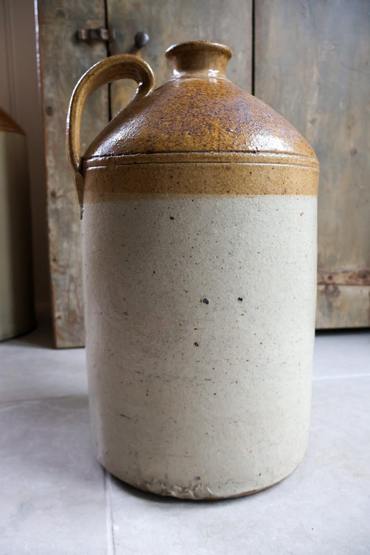 Antique Large 3 Gallon Stoneware Salt Glazed Flagon