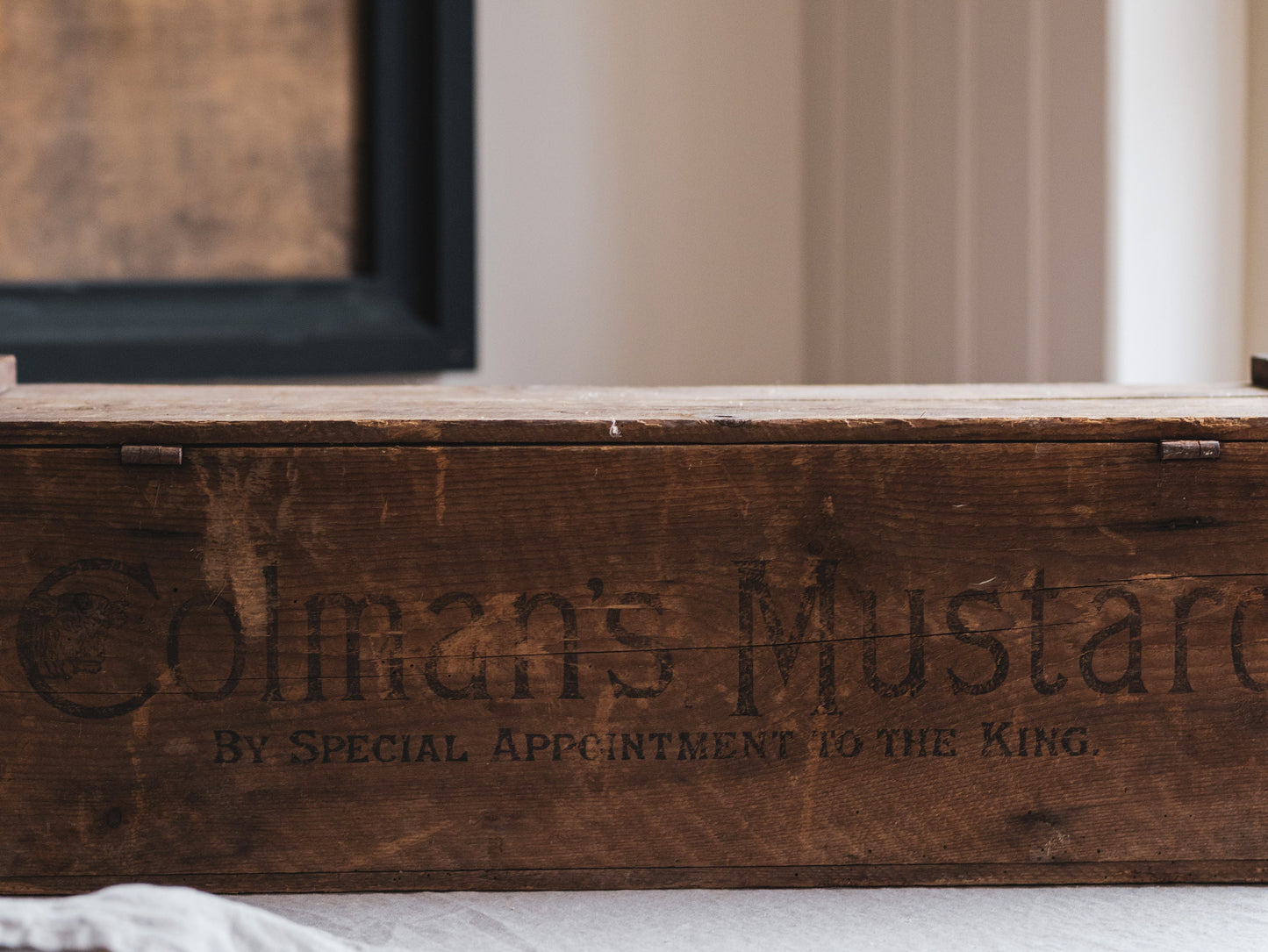 Vintage Large Rustic Colman’s Mustard Storage Box / ‘By Special Appointment to the King’