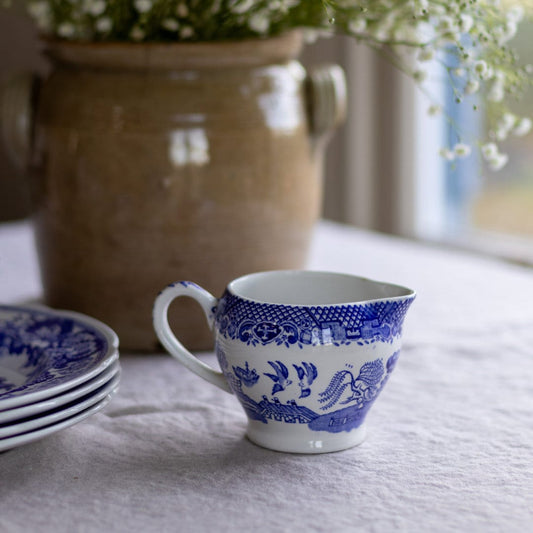 Barratts of Staffordshire Blue and White ‘Willow’ Pattern Small Milk Jug Creamer